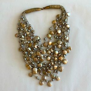 Susan Green Limited Edition Necklace. Freshwater  pearls and Czech seed beads.